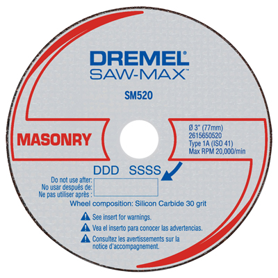 DREMEL ( SM520C) CUTTING - SM520C: MASONRY CUT-OFF WHEEL ( 3PK)